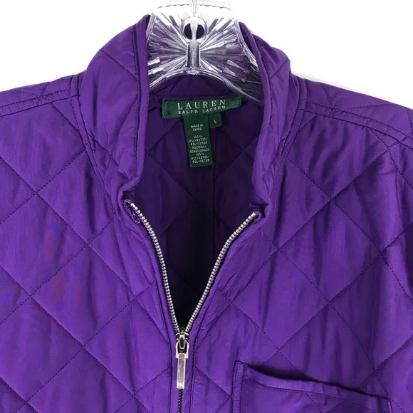 LAUREN RALPH LAUREN Lightweight Quilted Royal Purple Jacket Womens L - Picture 2 of 4